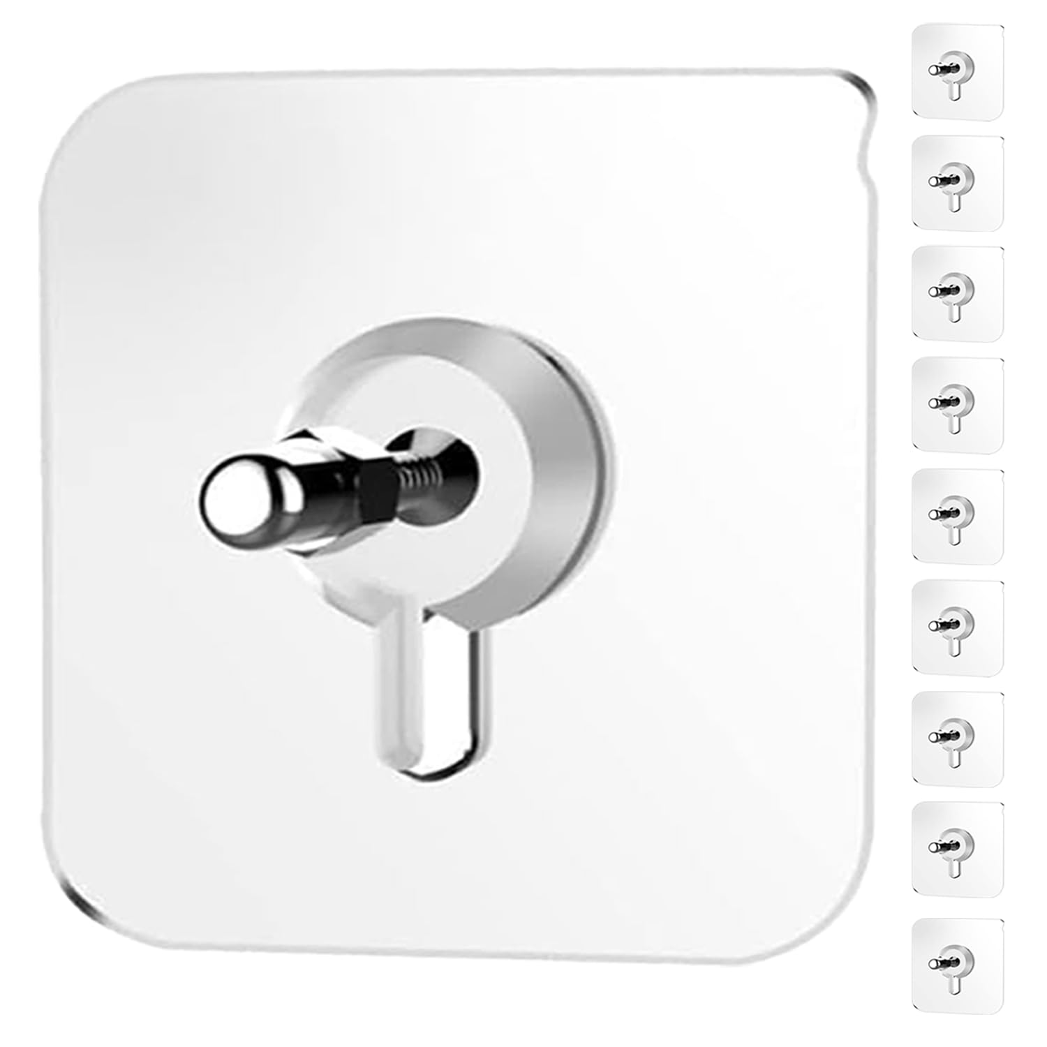 Sunvibe 10 Pieces Self Adhesive Heavy Duty Nail Photo Wall Hook No Drilling Installation For Use Inside Home & Kitchen - Metal, Multicolor-image-10