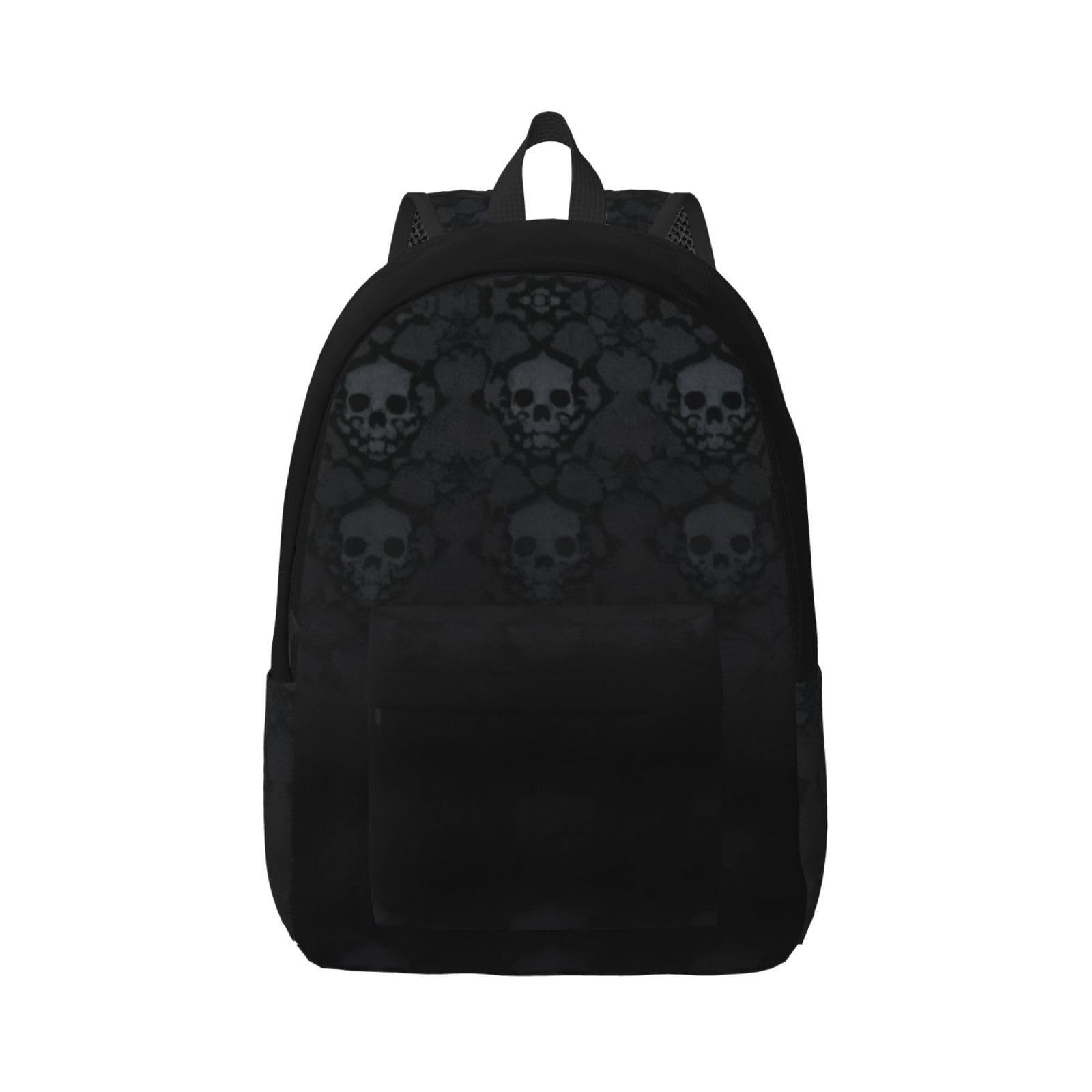 KHDKLXOHZ Canvas Backpack Men Women School Backpacks For 15/17 Inch Laptop Gothic Wallpaper Skull Print School Bags For Boys And Girls Rucksack Students Teenagers Bookbag Casual Daypack