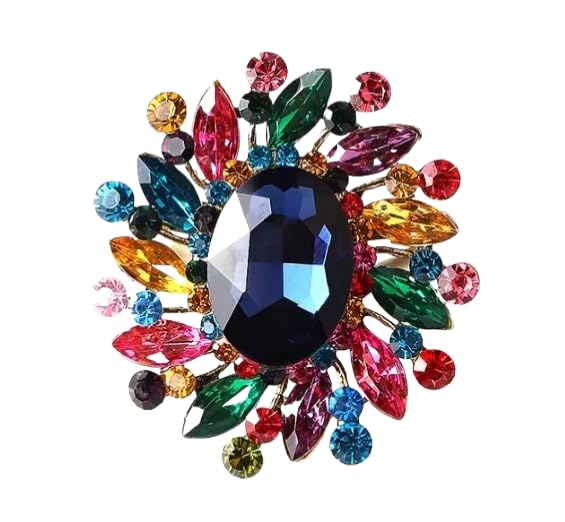 1点、女性用ブローチ、ユニラインストーンピン、マルチカラー 1点、女性用ブローチ、ユニラインストーンピン、マルチカラー