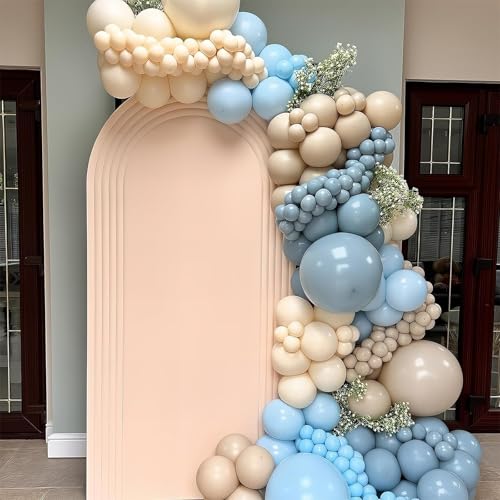 Image of Blue Balloons, 113Pcs Different Sizes Pale Aqua Blue Balloon Arch Garland Kit 18 /12 /10 /5 Inch, Matte Retro Powder Light blue Latex Helium Balloon for Birthday Boho Baby Boys Shower Party Decorations