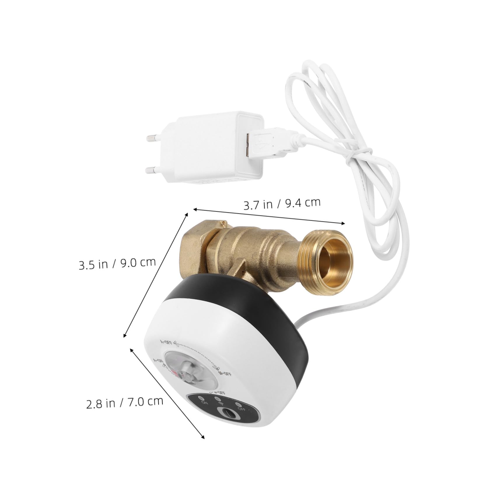 Válvula de Bola Eléctrica Inteligente Wifi Dn25, PC Abs de Color Blanco | Temporizador y Aviso de Alarma, Control Inalámbrico para Agua y Gas, Ajuste para Tuberías Exteriores