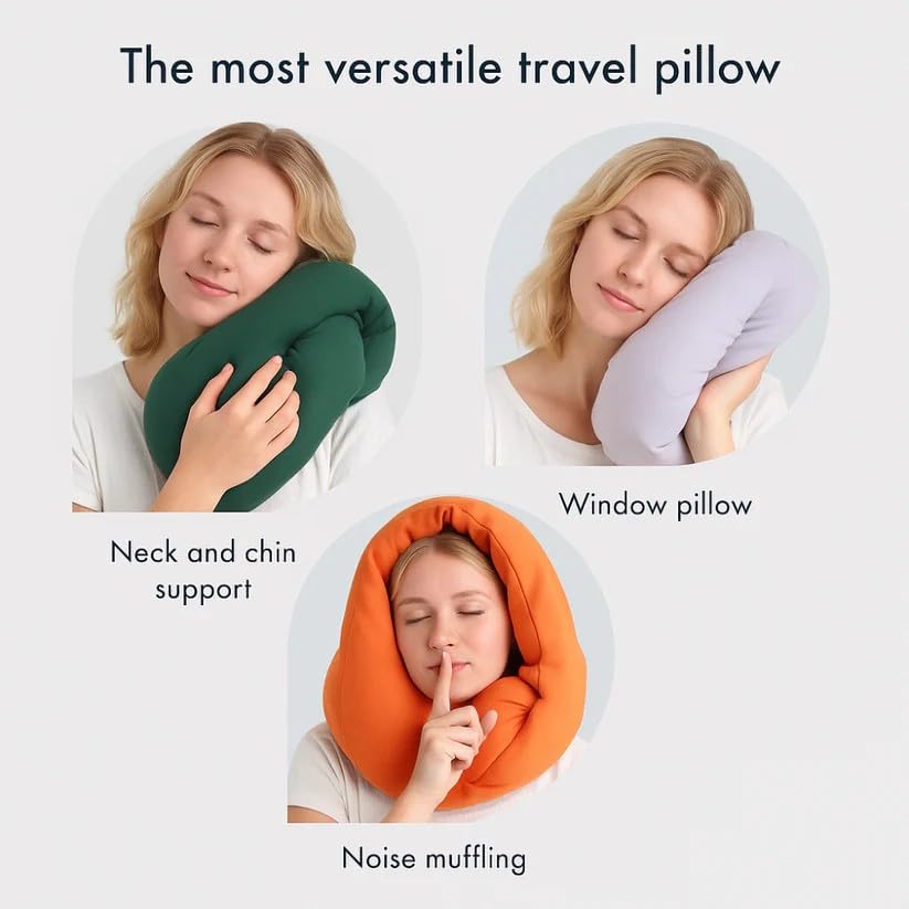 Cuscino da viaggio per supporto cervicale, comodo e portatile, per aereo, auto e ufficio