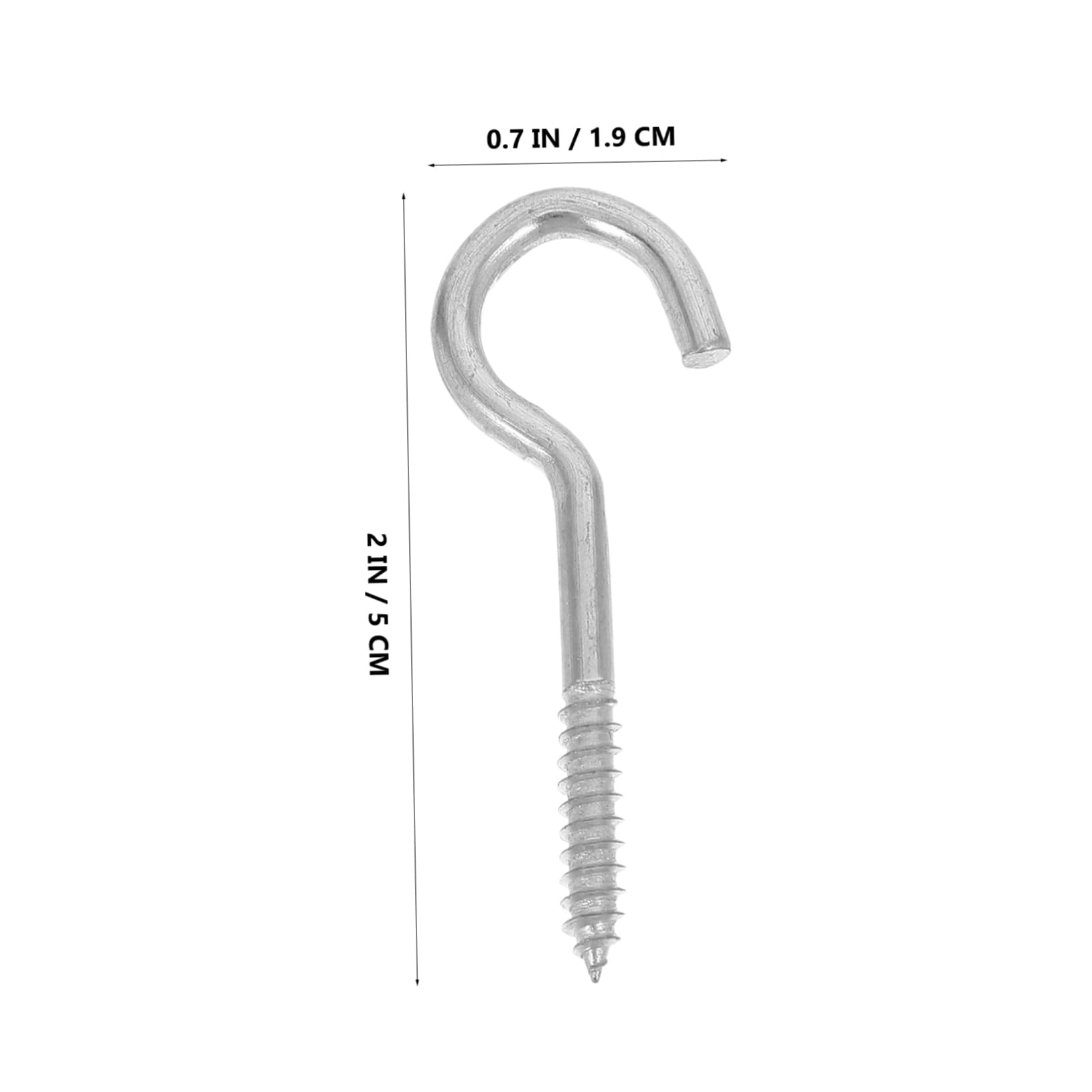 DOITOOL Sturdy Screw Hooks 100pcs Self Tapping Screw Hooks Hanging Hooks for Plants Utensil and Jewelry Storage