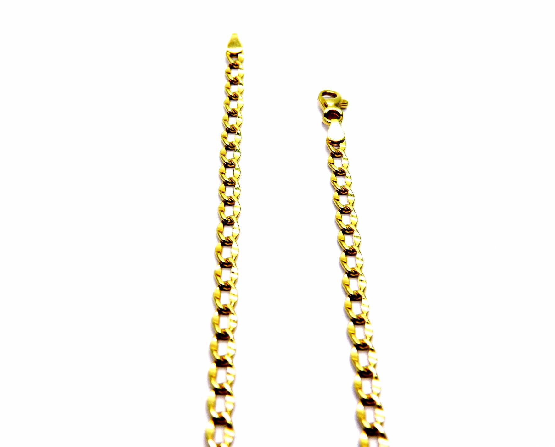 Collana Oro Giallo 18kt (750) Catena Maglia Rombo Uomo Donna Bambini