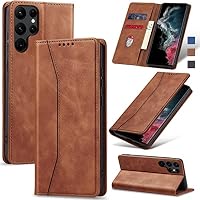 WQRTYJK Coque Pour Honor 400 Smart Avec Verre Trempé, Etui Protection Housse Premium En Cuir PU,[RFID Blocage][Emplacements Cartes][Multifonctionnel] Magnétique à Rabat Flip Case - Marron