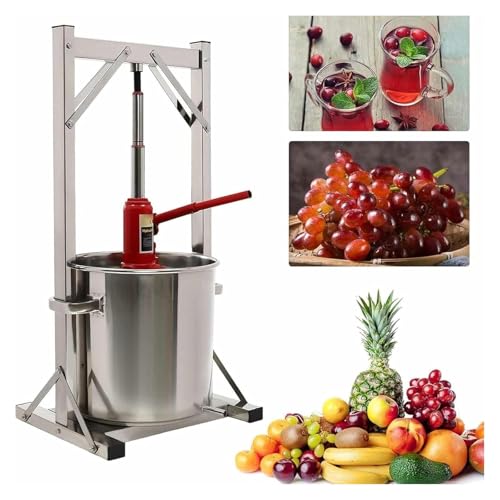 DXYOYONGOZ Presse à Fruits, Pressoir à Fruits Manuel, Pressoir à Raisins, Fournitures et équipements de vinification, avec vérin hydraulique, for l'extérieur, lacuisine et la Maison(36L)