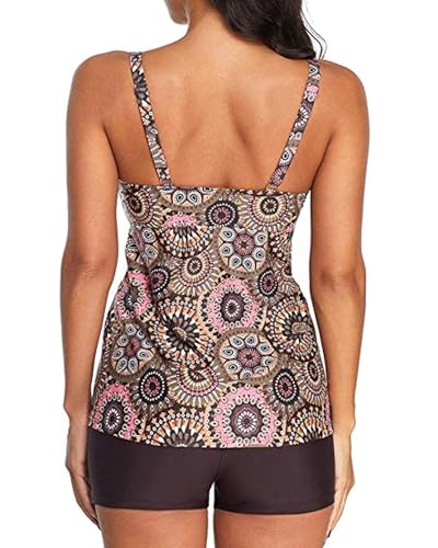 Century Star Women'S Athletic Two-Piece Swimsuits Floral Print Bathing Suits For Women Tummy Control Swimwear A1 Floral Coffee 10-12 thumb #4