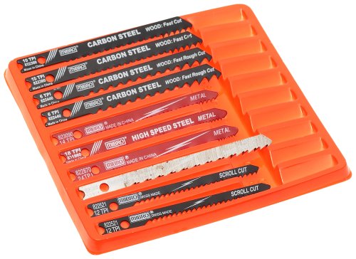 MIBRO 827751 General Purpose High Carbon Steel and High Speed Steel Jig Saw Blade Set, 10 Pieces