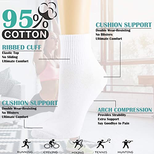 NevEND 6 Pairs Women's Mini Crew/Ankle Cotton Athletic Socks with Thick Cushioned2