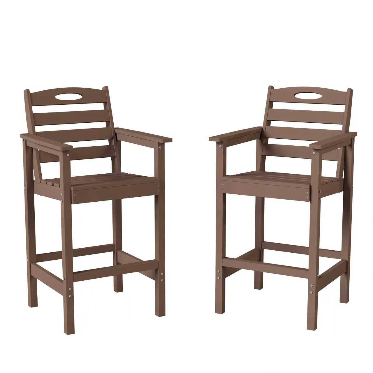 Domi Barstools, Tall Adirondack Chairs Set of 2, Bar Height Outdoor Chairs
