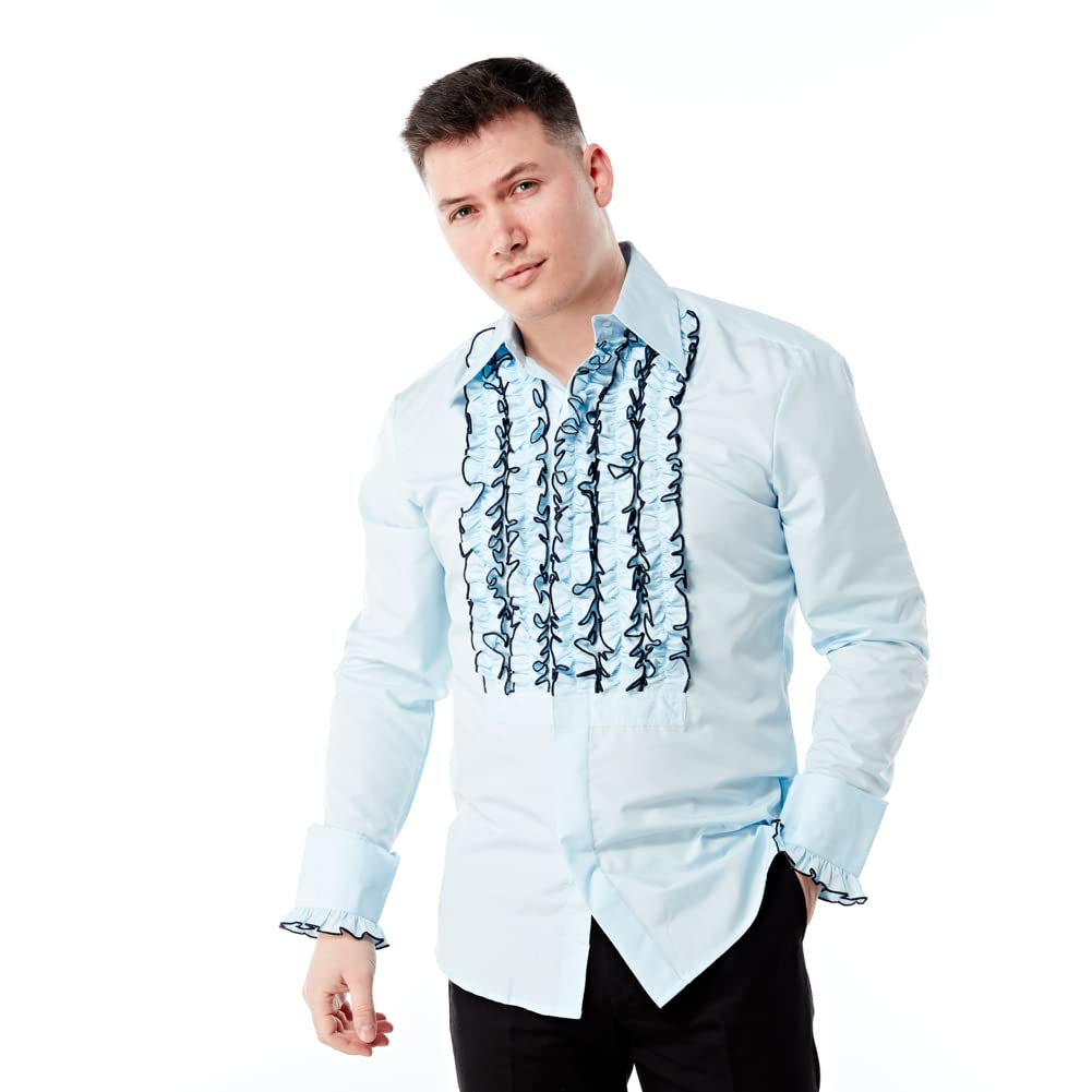 Amazon.co.jp: Zen レトロ タキシード シャツ フリル フロント