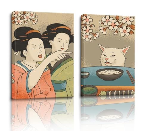 Japanese Women Yelling at Cats Wall Art