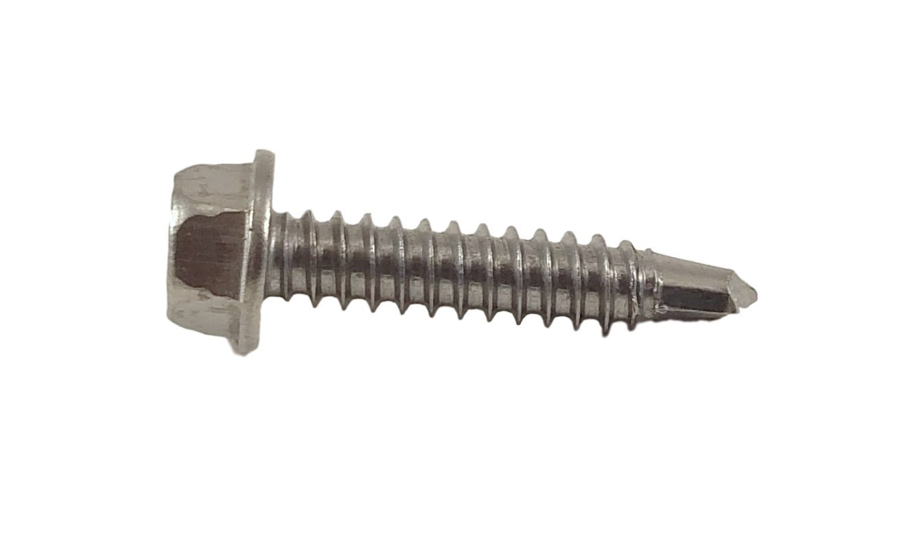 Stainless #14 x 1-1/4" Hex Washer Head Self Drilling Sheet Metal Tek Screws with Drill Point, (3/4" to 2-1/2" Lengths in Listing) 50 Pieces (#14 x 1-1/4 inch)
