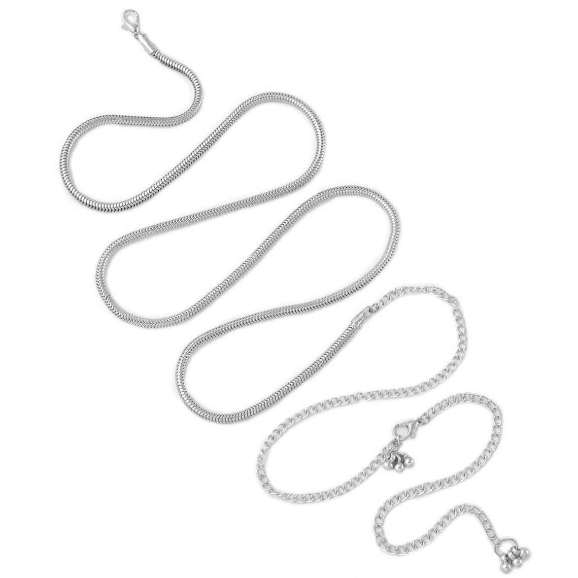 FASHIONS Adjustable Silver Plated Round Snake Waist Belly Body Chain Kamarbandh Beach Bikini Chains for Women Girls