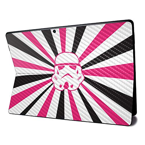 Image of MightySkins Carbon Fiber Skin for Microsoft Surface Pro X - Pink Star Rays | Textured Carbon Fiber Finish | Easy to Apply, Remove, and Change Styles | Made in The USA