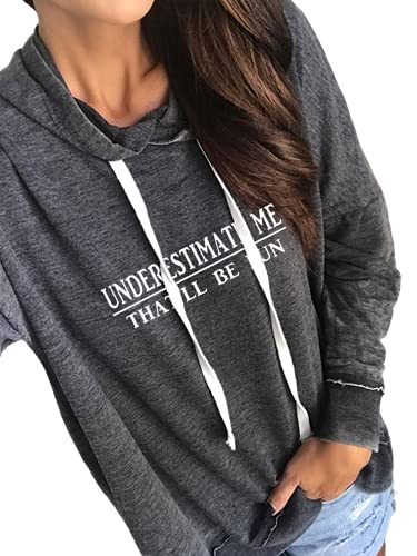 Womens letter prints hoodie underestimate me that'll be…