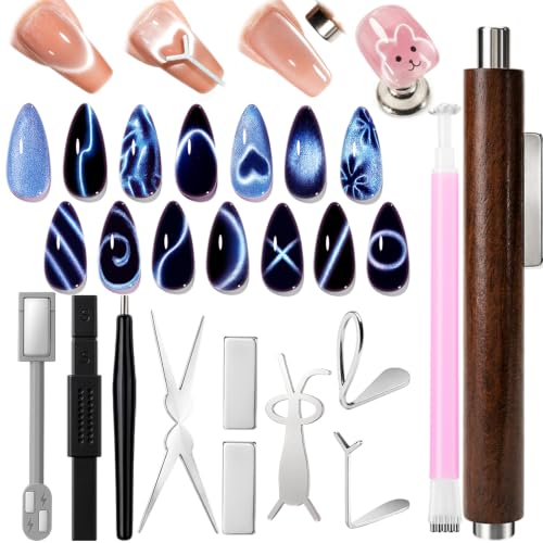 Image of AZUREBEAUTY Cat Eye Magnet, Dual‑Head 3‑in‑1 Magnet Pen Magnet for Nails
