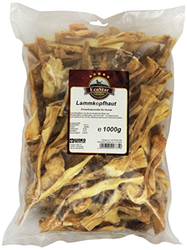 EcoStar Hunde Snack Lammkopfhaut 1kg, 1er Pack (1 x 1