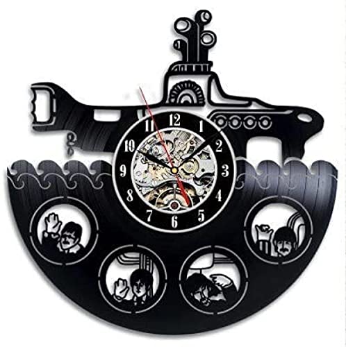 mbbvv Horloge Murale Disque Vinyle Unique Beatles Pop Horloge Murale en Vinyle Cadeau - Les Beatles, Paul McCartney, John Lennon, RIngo Starr, George Harrison mbbvv Horloge Murale Disque Vinyle Unique Beatles Pop Horloge Murale en Vinyle Cadeau