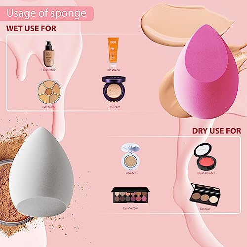 MUUK Makeup Sponge Blender 4 Pack Foundation Sponge Latex Free Beauty Blender Applicator With Sponge Holder Case Ideal For Foundation, Powder and Cream MUUK Makeup Sponge Blender 4 Pack Foundation Sponge Latex Free Beauty Blender Applicator With Sponge Holder Case Ideal For Foundation, Powder and Cream