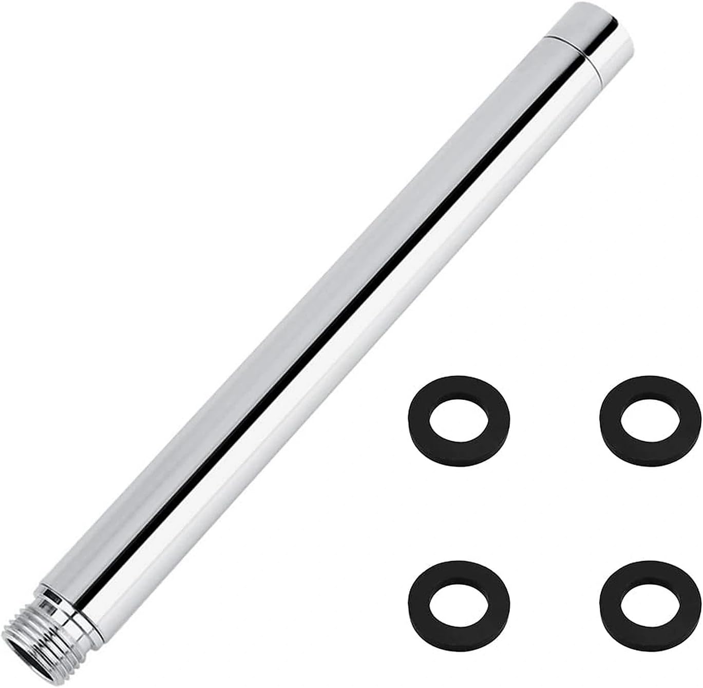 28cm Round Shower Head Extension 304 Stainless Steel Shower Head Extension Arm G1/2" Straight ShowerHead Extender Pipe Handheld Shower Extension Pipe for Bathroom