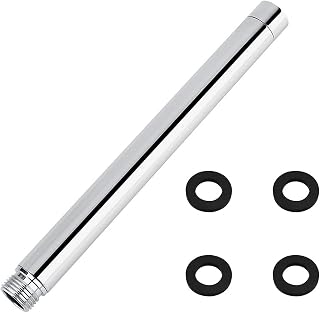 28cm Tubo de Extensión de Ducha de Acero Inoxidable Forma Redonda de Cromo de Mano Extensor de Cabezal de Ducha de Mano de Cromado para Baño Accesorio Alcachofa Fija