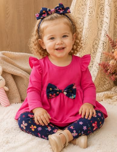 Image of Doresbebe Baby Girl Clothes Toddler Girl Outfits Infant Girl Summer Clothes for Girl Ruffle Shirt Pants+Cute Headband 3PCS