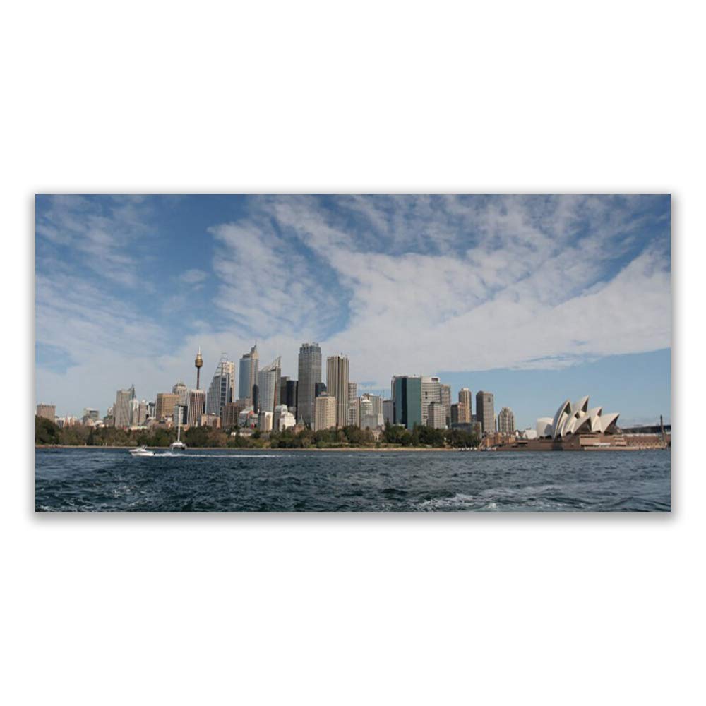 Déco murale moderne Tulup 140x70cm avec tableau de qualité premium motif Ville Sea Houses
