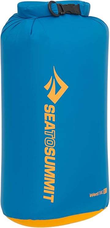 Sea to Summit eVac Dry Bag, Roll-Top Compression Sack, 8 Liter, Turkish Tile Blue