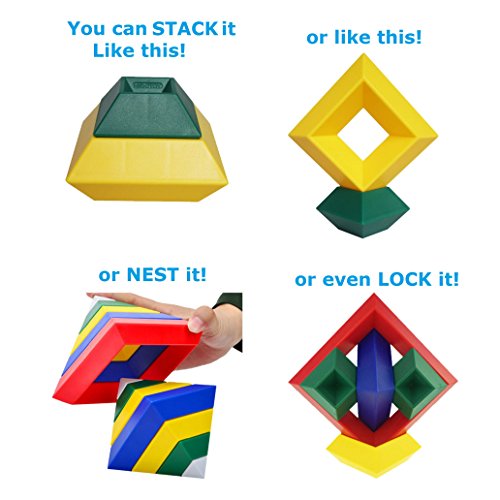 KUTOI Pyramid Stacking Toy Building Blocks 3D Puzzle Brain Teasers for Kids and Adults-Creative Preschool Learning Activities- Toddler Building Toys, Kids Blocks for 3 Year Old Boys & Girls - Image 5