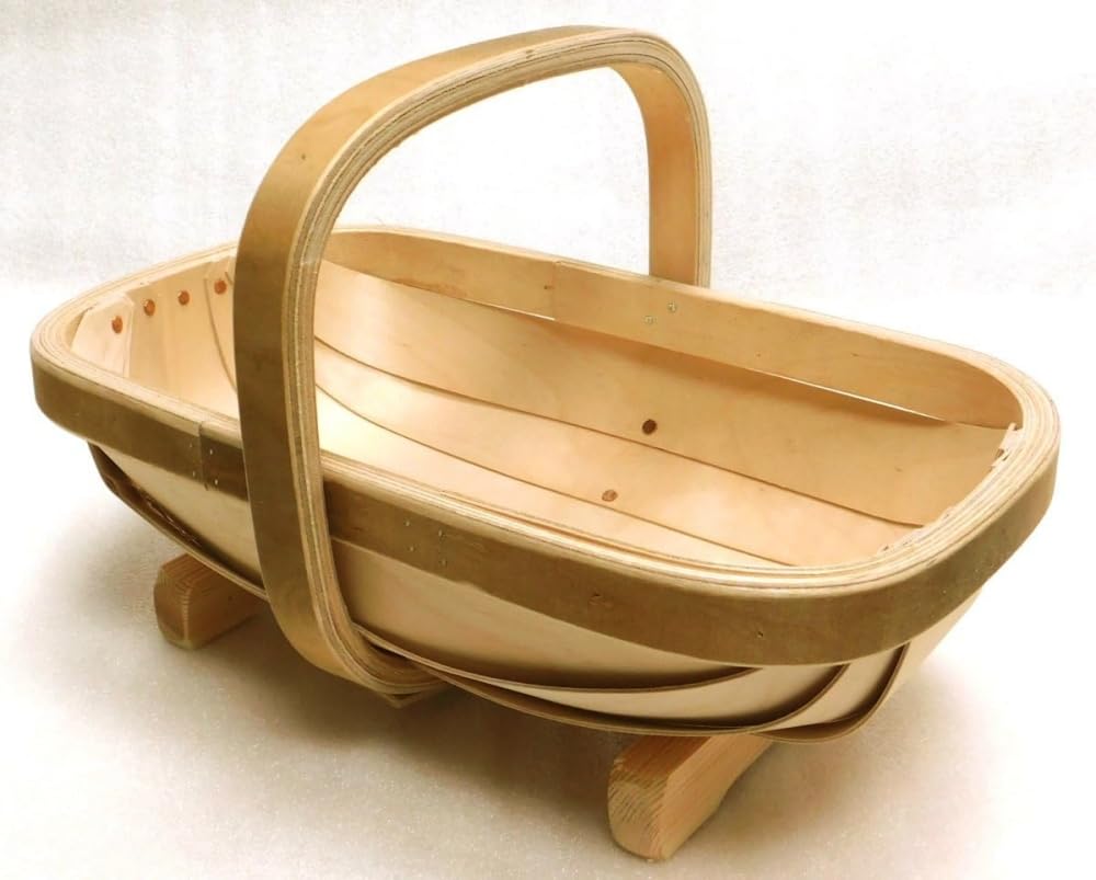 Trug Makers Natural Wood Sussex Trug No.5. Handcrafted Garden Basket, 39 X 23 X13 Cm