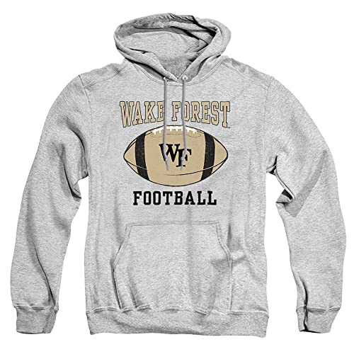Wake Forest Demon Deacons Official Football Ball Unisex Adult Pull-Over Hoodie,Athletic Heather, X-Large