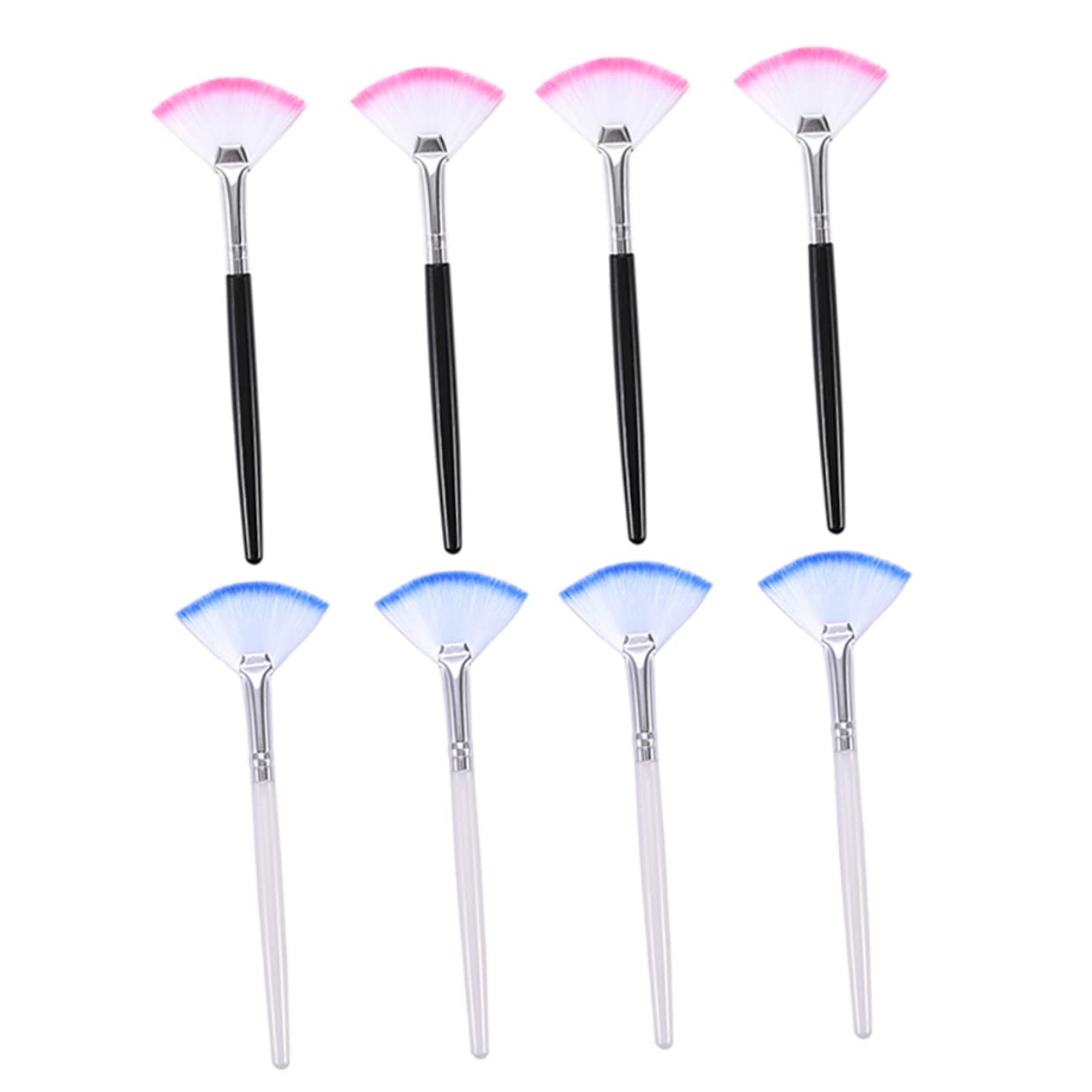 Baluue Face Beauty Tools 8pcs Fan Shaped Mask Brush Soft Fan Facial Mask Alicator for Eyes Nose White Black