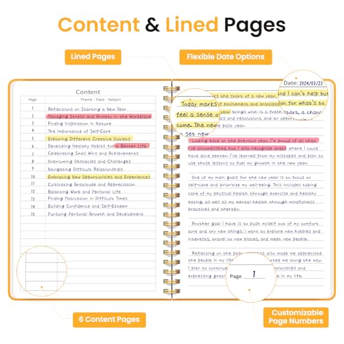 Image of Taja Lined Spiral Journal Notebook for Women & Men, 140 Pages, College Ruled Hardcover Notebook for Work & Note Taking, Journals for Writing, A5(5.7 inch x 7.9 inch) - Yellow