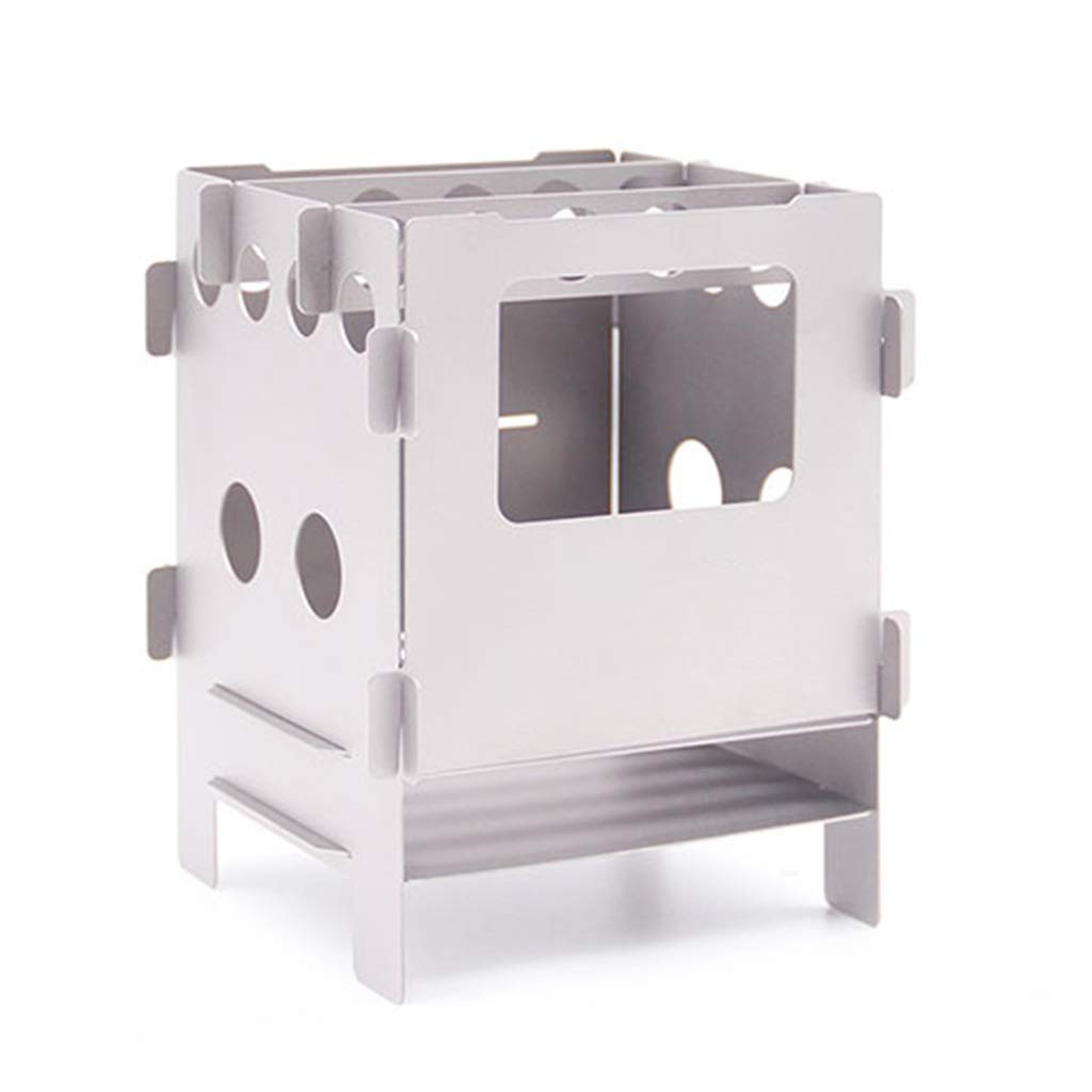 Réchaud de camping Réchaud à bois en titane pur pliable portable Réchaud à alcool léger pour le camping en plein air Randonnée Pique-nique BBQ Réchauds de camping ( Couleur : Argent , Taille : 9.2*9