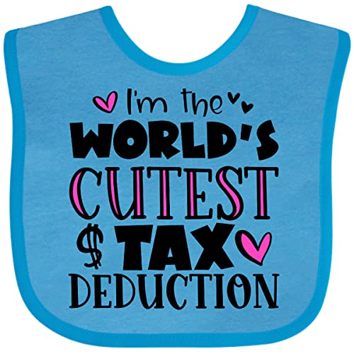 inktastic I'm the Worlds Cutest Tax Deduction Pink Hearts Baby Bib