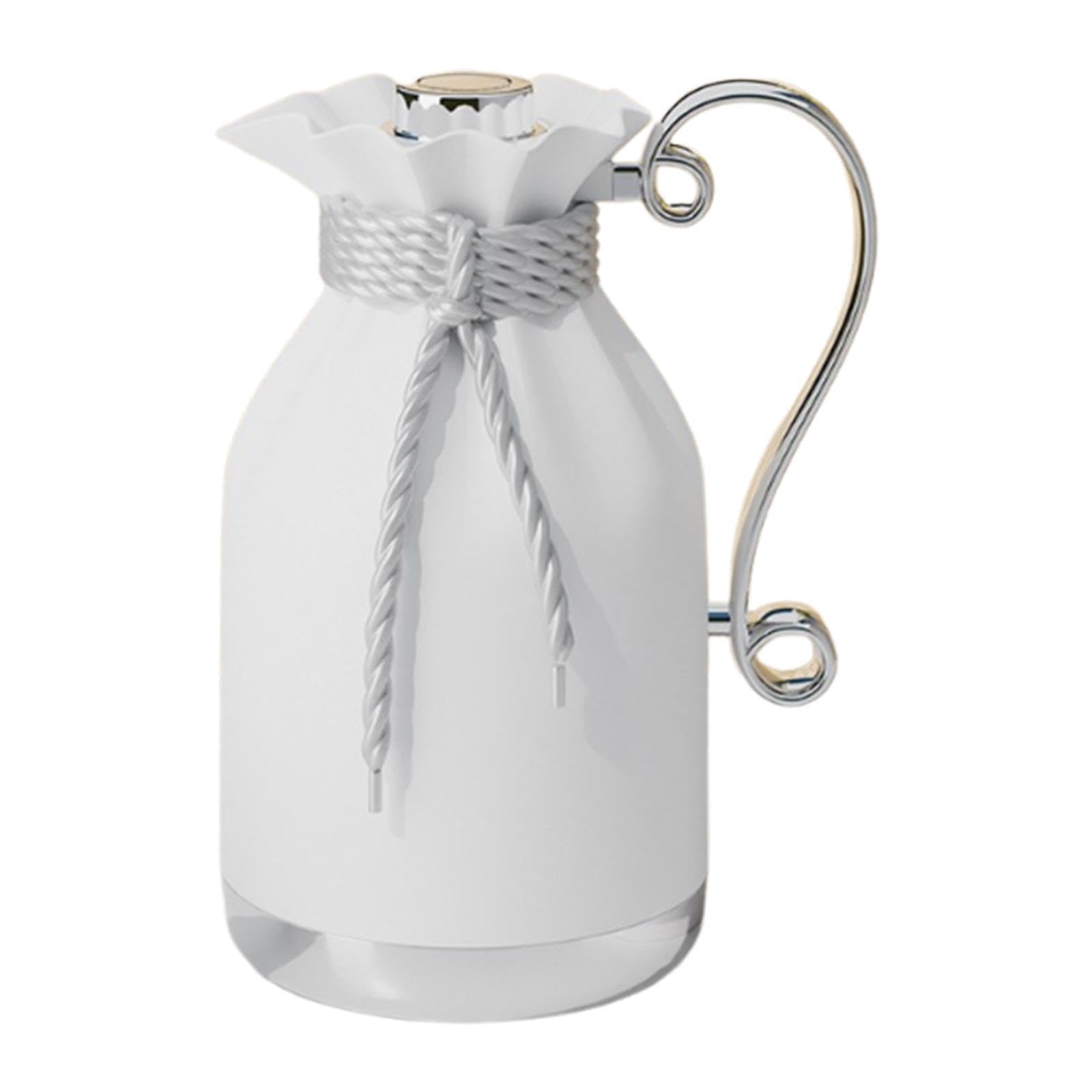 Cafetière à revêtement en verre et théière isotherme blanche de grande capacité avec poignée