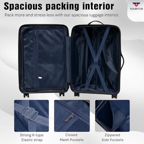 Image of 28-Inch Hard-Shell Luggage Suitcase | Lightweight 3.7 kg | 360 Spinner Wheels | 2-Way Zipper | Multi-Functional Lock | Business & Family Travel Trolley Bag (1, BLACK-28INCH)