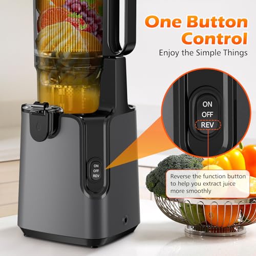 Juicer Machines with 5.8" Large Feed Chute, Cold Press Juicer for Whole Vegetables and Fruits 400W, Slow Masticating juicer Easy to Clean Juice Extractor Machine High Juice Yield - Image 6