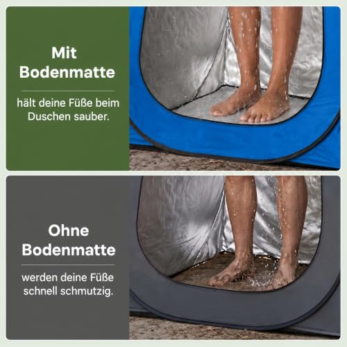 WolfWise PRO Pop Up Duschzelt Camping Silberbeschichtet mit Boden, Überzelt – Ansicht 3