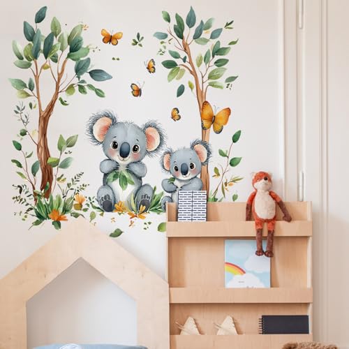 Vinilo decorativo adhesivo Koala familia acuarela para pared miniatura 5