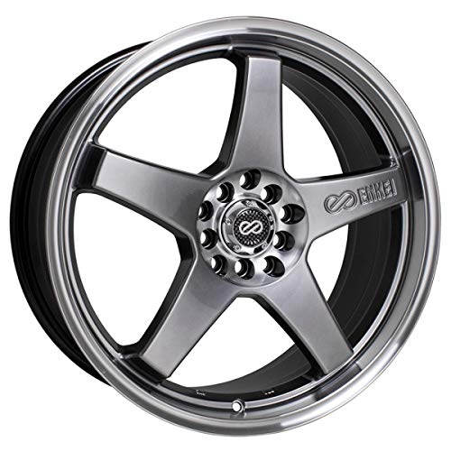 17x7 Enkei EV5 (Hyper Black w/ Machined Lip) Wheels/Rims 5x100/114.3 (446-770-0238HB)