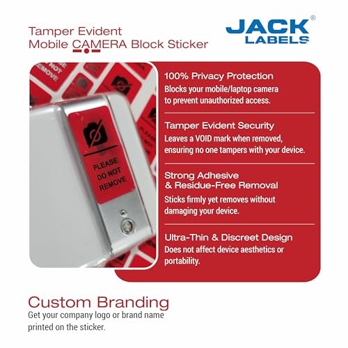 Image of Camera Block Void Stickers -Front & Back Camera Privacy Protection Seals Anti-Tamper Security Labels for Mobile & Laptop Void If Removed | Small Size 10X19mm(50) & 20x40mm(50) Stickers