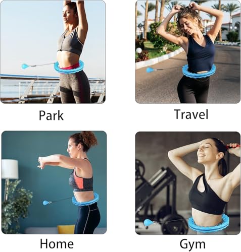 Image of Adjustable Weighted Hula Hoop for Adults - Fitness Exercise Hoop for Weight Loss, Waist Training, Core Strength, Home Workout, and Fun Exercise