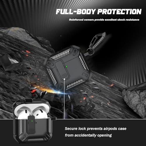 Image of RFUNGUANGO for AirPods 5 /4 Case (2026 /2024) with Lock, Black