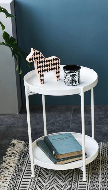 Image of Metal Flower Stand 2 Tier Indoor Shelf Holder Metal Tall Display Designs Planter Pot Plant Flower Stand Set of 2 (White)