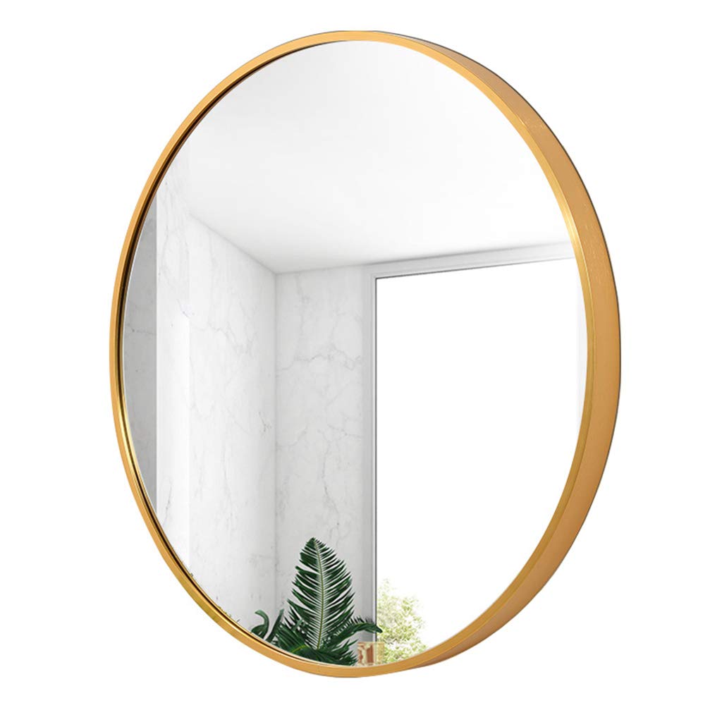 Gold Round Wall Mirror, Rustic Accent Mirror, Metal Frame Mirror for Bedroom, Bathroom, Living Room, Entryway, Wall Decor Vanity Mirror