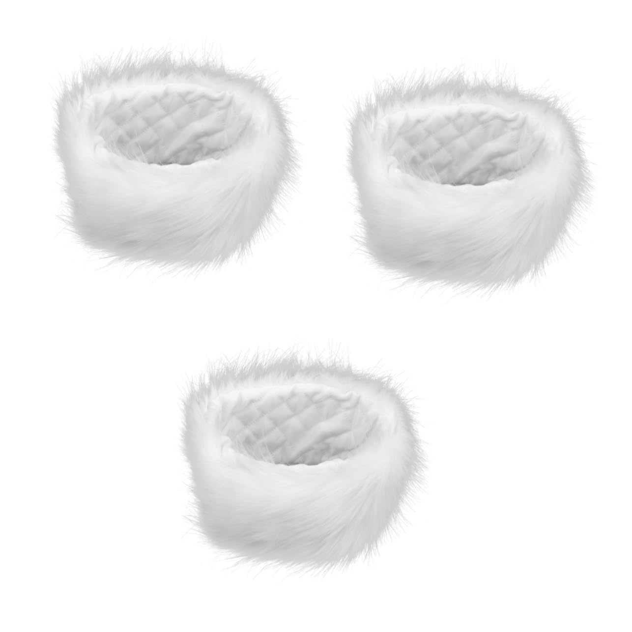 SOIMISS 3piezas Diadema De Piel Sintética De Imitación De Accesorio De Moda para Mujer Cálido y Cómodo para Otoño Invierno