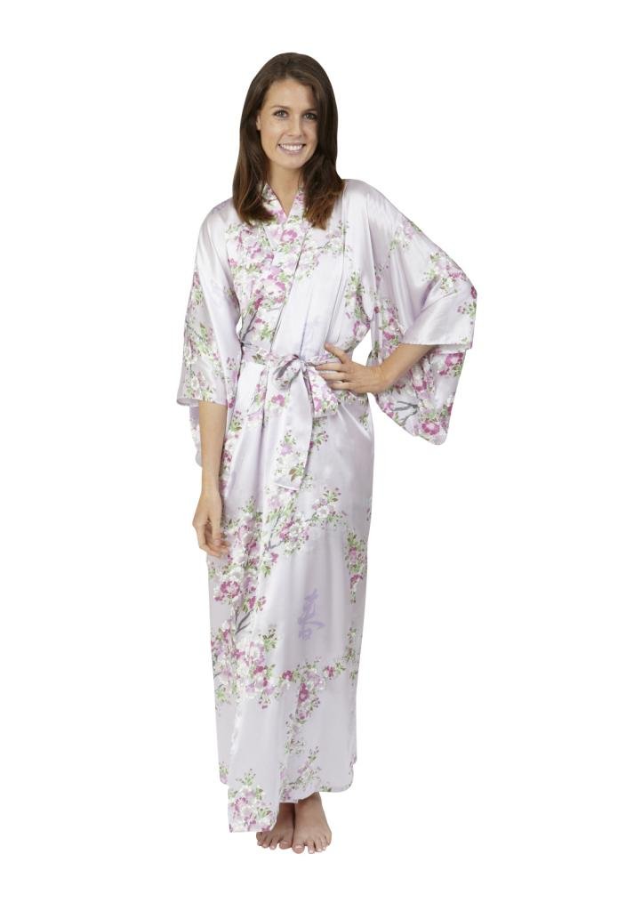 Beautiful Robes Women's Cherry Blossom in Spring Silk Kimono Long