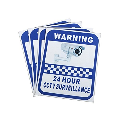 Tiptiper 5PCS 24 Hour CCTV Monitoring Security Sceau d'autocollant de surveillance Avertissement Autocollant de sécurité Cover